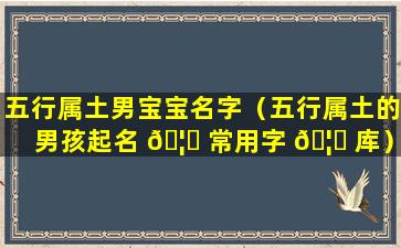 五行属土男宝宝名字（五行属土的男孩起名 🦉 常用字 🦟 库）